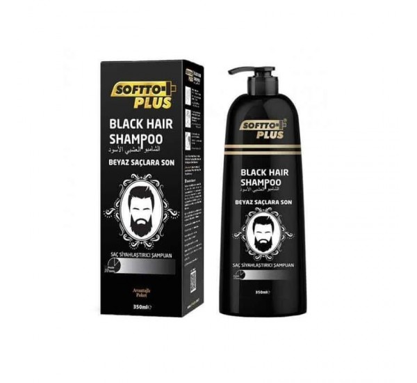 Оцветяващ шампоан за черна коса за мъже за 10 минути - Softto Plus Black Hair Shampoo 350ml